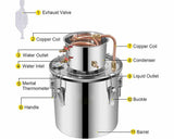 5Gal Alcohol Distiller 19L Moonshine Still Water Wine Spirits Brew Home