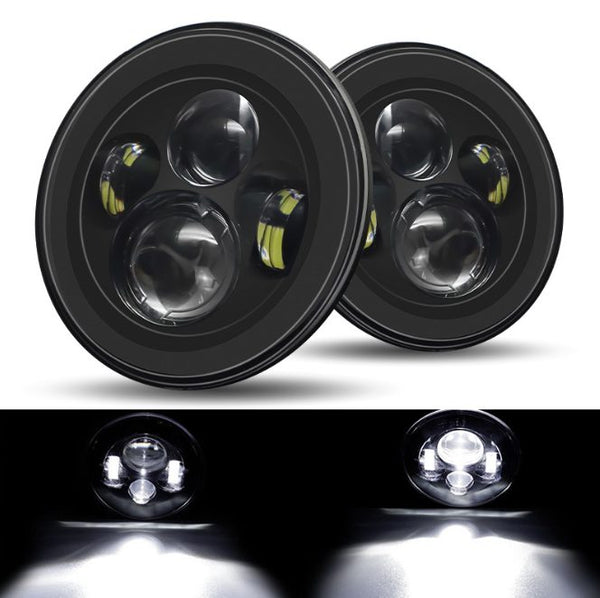 Pair 7'' Inch Round LED Headlights Projector Hi/Lo Beam