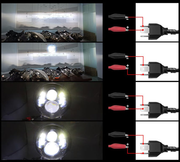 Pair 7'' Inch Round LED Headlights Projector Hi/Lo Beam