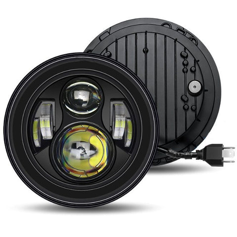 Pair 7'' Inch Round LED Headlights Projector Hi/Lo Beam