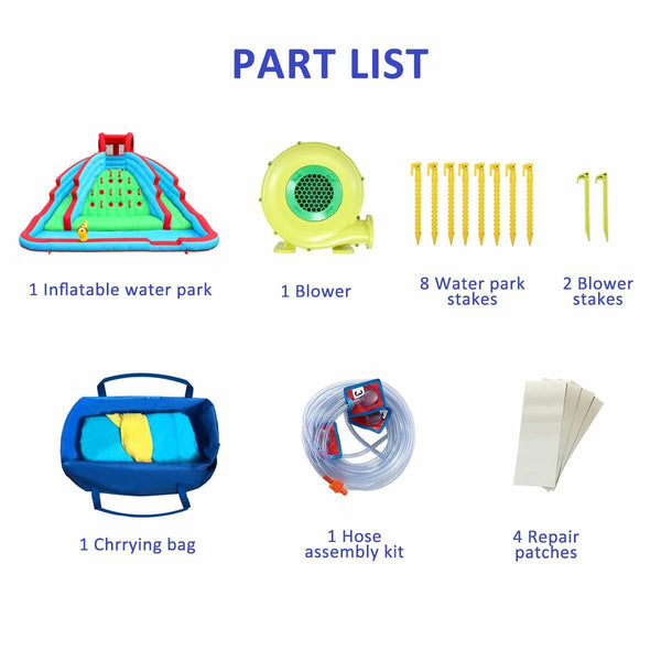 Inflatable Water Slide Water Park Jumping Castle Bouncer House Splash Pool Toy