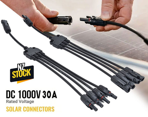 1 Pair Solar Panel Y Connectors Y-Splitter Solar Panel Male Female MC4