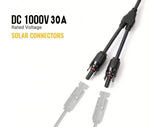 1 Pair Solar Panel Y Connectors Y-Splitter Solar Panel Male Female MC4