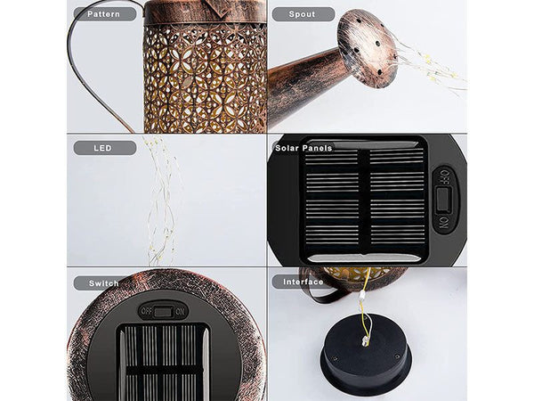 Solar Lights watering can Kettle Art Light Sale NZ Stock Deal