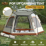 5 Man Camping Tent Instant Auto Pop Up Beach Shelter Sun Shade Picnic Hiking