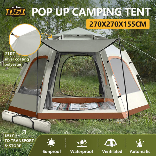 5 Man Camping Tent Instant Auto Pop Up Beach Shelter Sun Shade Picnic Hiking