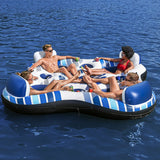 Bestway Inflatable Floating Island Watersport Floats 4 Person 2.57m x 2.57m