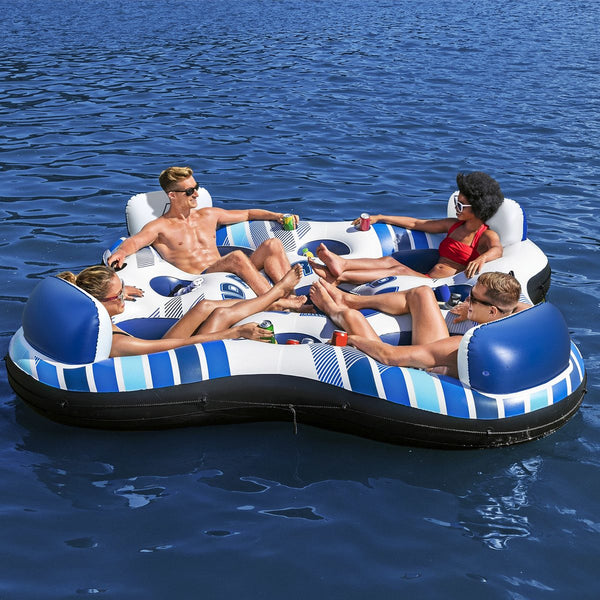 Bestway Inflatable Floating Island Watersport Floats 4 Person 2.57m x 2.57m