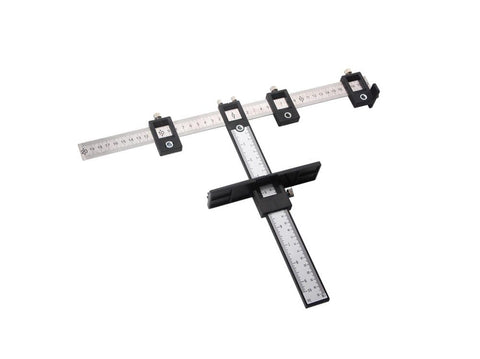 Adjustable Drill Punch Locator Guide Measuring Ruler Template Punch Shower