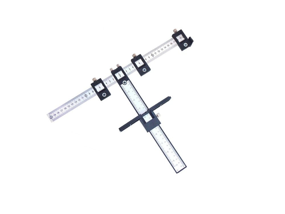 Adjustable Drill Punch Locator Guide Measuring Ruler Template Punch Sh ...