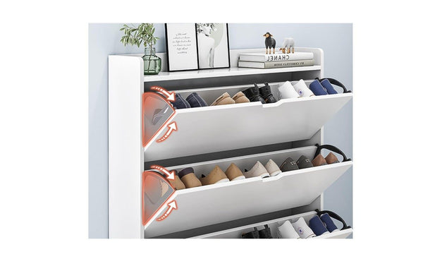 80x17x115cm Slim Shoes Rack Organizer Entrance Cabinet Shoe Flip Shelves