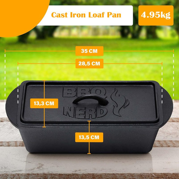 Cast Iron Pot Dutch Oven Loaf Pan with Lid