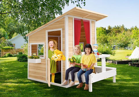Kids Wooden Cubby House Playhouse