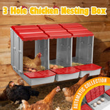 3 Hole Chicken Nesting Box Roll Away Chook Hen Laying Boxes Modular Nest House