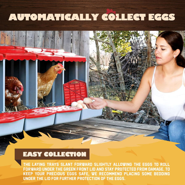 3 Hole Chicken Nesting Box Roll Away Chook Hen Laying Boxes Modular Nest House