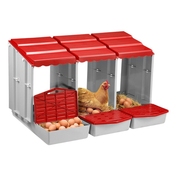 3 Hole Chicken Nesting Box Roll Away Chook Hen Laying Boxes Modular Nest House