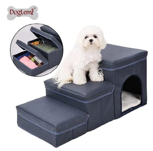 Dog Stairs Foldable Storage Box 3 Steps