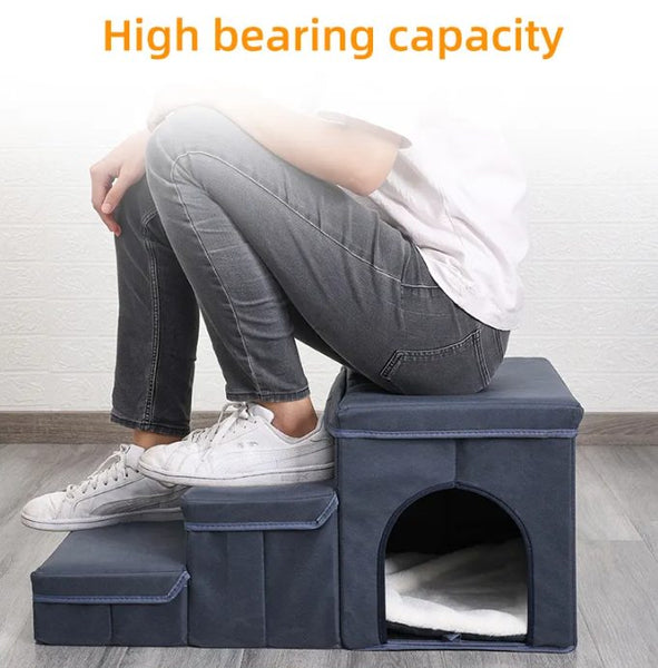 Dog Stairs Foldable Storage Box 3 Steps