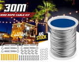 30M Stainless Steel Wire Rope Cable Kit
