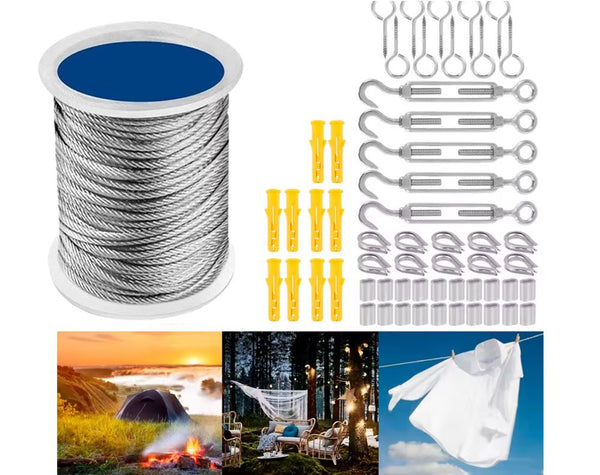 30M Stainless Steel Wire Rope Cable Kit