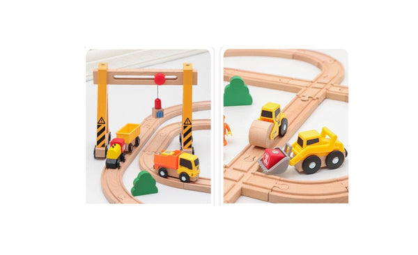Construction Set Wooden Train Track Expansion Compatible Thomas Railway
