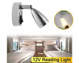 LED Reading Light with adjustable swivel and switch 12V