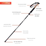 Trekking Poles - Ultralight Trekking Poles with Cork Grip Quick Lock - 1 Pair