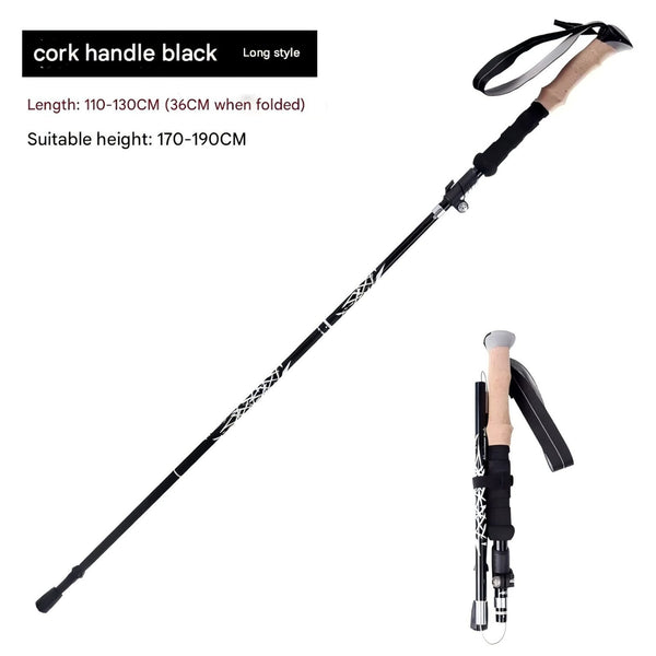 Trekking Poles - Ultralight Trekking Poles with Cork Grip Quick Lock - 1 Pair