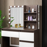 Dressing Table Makeup Desk Dresser with 12 LED Lighted Mirror