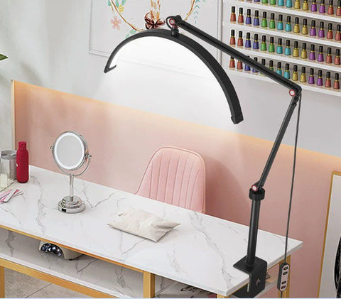 Half Moon Light for Lashes, LED Nail Desk Lamp, Lash Light for Eyelash