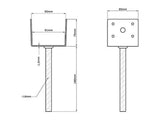 Fence Post Anchor Kit Ground Spikes 2PCS