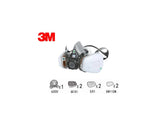 3M 3M 6200 Mask Respirator with Catridge Half Facepiece Shield Reusable