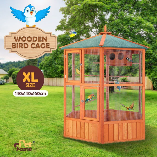 Bird Cage,Aviary Wooden Coop,Animal Enclosure Parrot