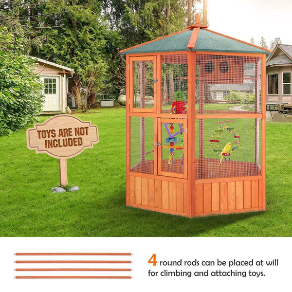 Bird Cage,Aviary Wooden Coop,Animal Enclosure Parrot