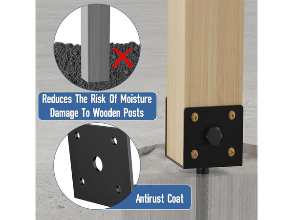 Fence Post Anchor Kit Ground Spikes 2PCS