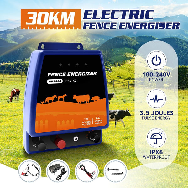 Electric Fence Energiser Charger Mains Fencing Energizer