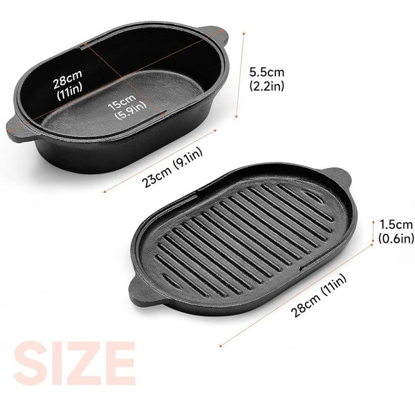 Cast Iron Dutch Oven Pot with Skillet Lid Pan