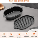 Cast Iron Dutch Oven Pot with Skillet Lid Pan