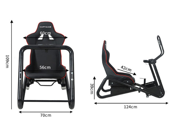 Racing Simulator Cockpit Adjustable Gaming Chair with Monitor Stand