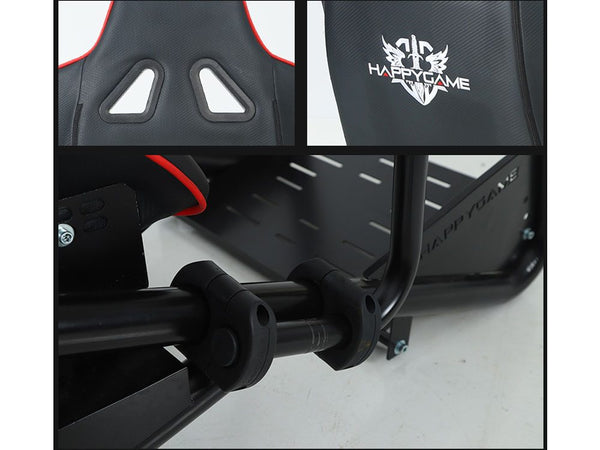 Racing Simulator Cockpit Adjustable Gaming Chair with Monitor Stand