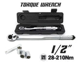 1/2inch Adjustable Torque Wrench Ratchet 1/2" Square Drive Reversible 210Nm