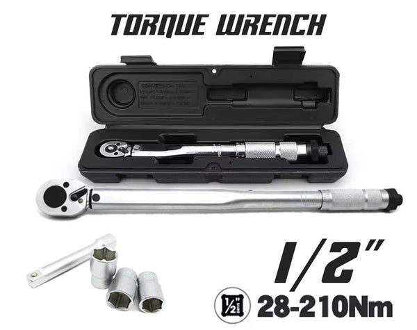 1/2inch Adjustable Torque Wrench Ratchet 1/2" Square Drive Reversible 210Nm