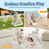 Kids Triangle Climber Arch Rocker 7in1 Montessori Playground Jungle Gym Play Set