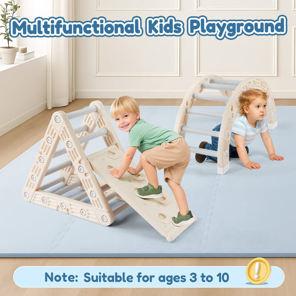 Kids Triangle Climber Arch Rocker 7in1 Montessori Playground Jungle Gym Play Set