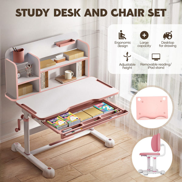 Children Desk Chair Set School Student Study Table