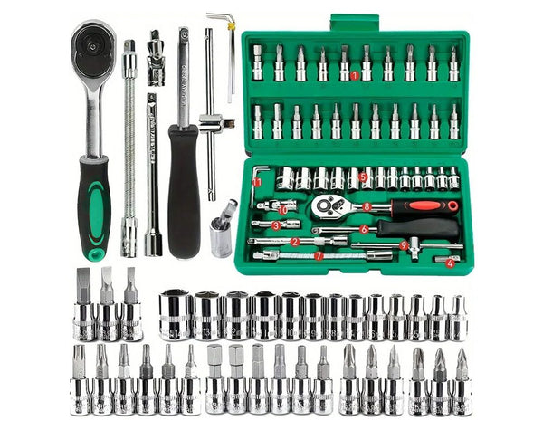 1/4 Inch Wrench Sockets Set 46 PCS, 1/4" Wrench Socket Set