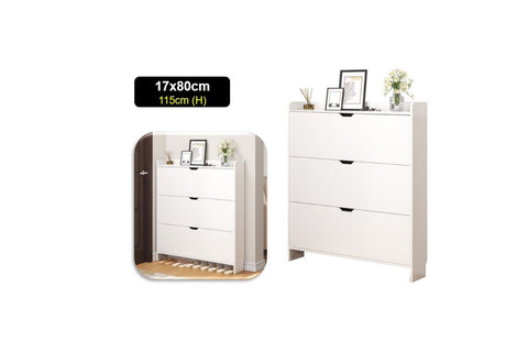 80x17x115cm Slim Shoes Rack Organizer Entrance Cabinet Shoe Flip Shelves