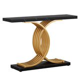 Console Coffee Table Hallway Side Sofa Narrow TV Unit Storage Rack Marble Black