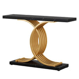 Console Coffee Table Hallway Side Sofa Narrow TV Unit Storage Rack Marble Black