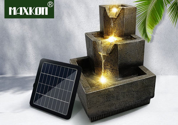 Solar Water Fountain Garden Features